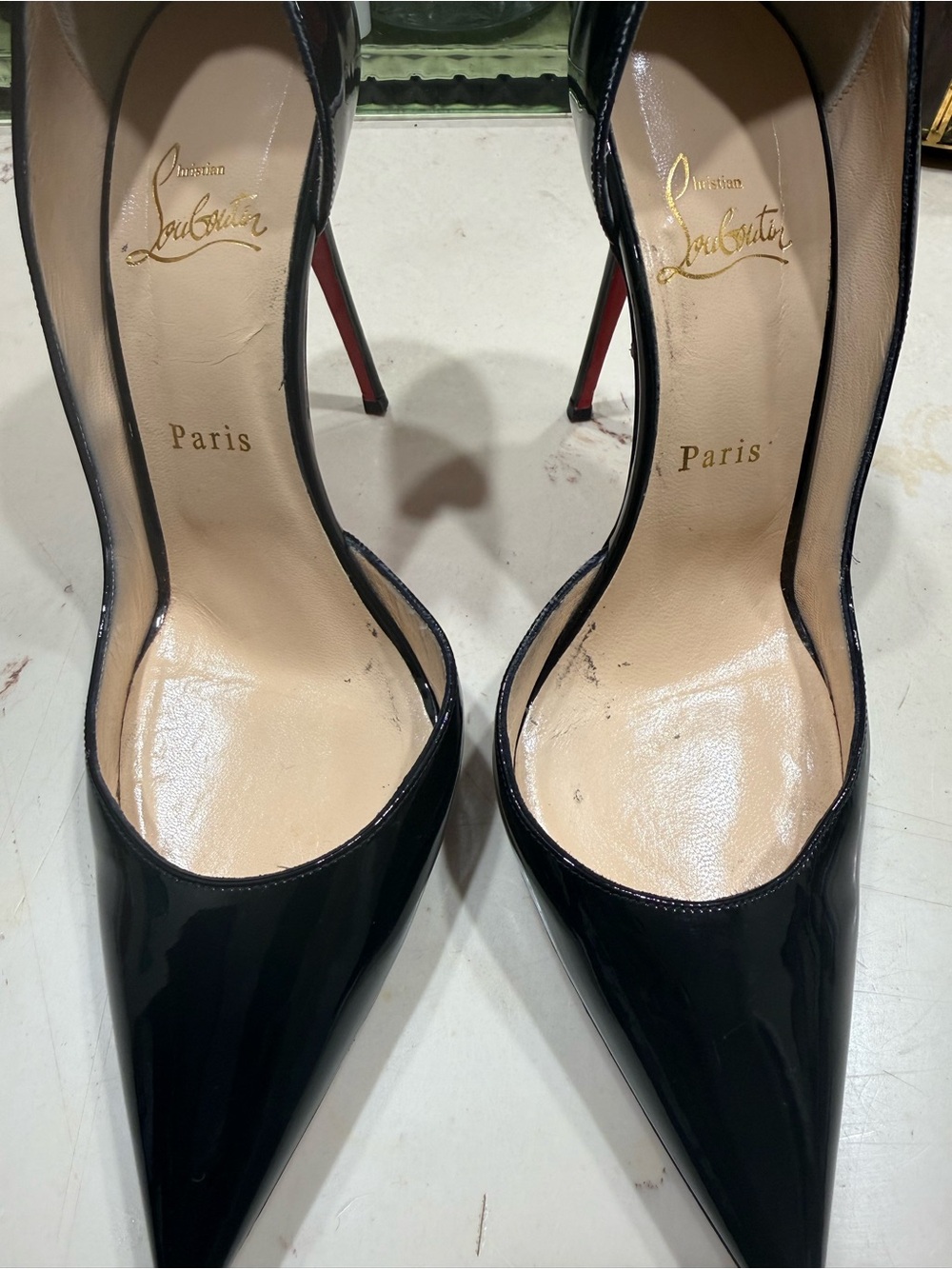 Christian Louboutin Iriza Black Patent Pointed-Toe Stiletto Pumps - Picture 2 of 14